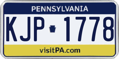 PA license plate KJP1778