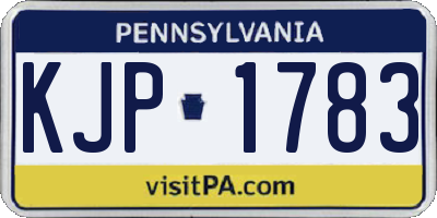 PA license plate KJP1783