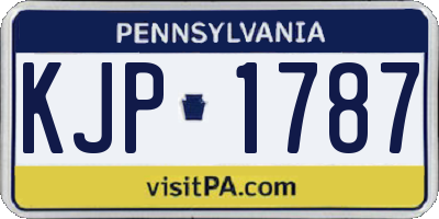 PA license plate KJP1787