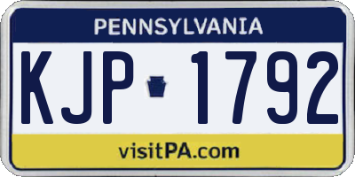 PA license plate KJP1792