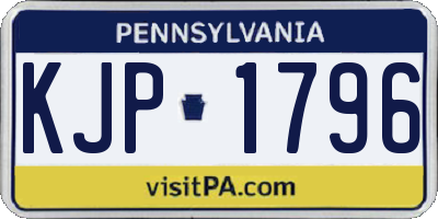 PA license plate KJP1796
