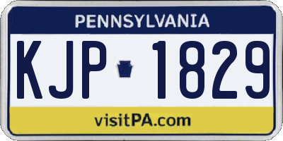 PA license plate KJP1829