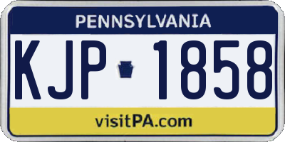 PA license plate KJP1858