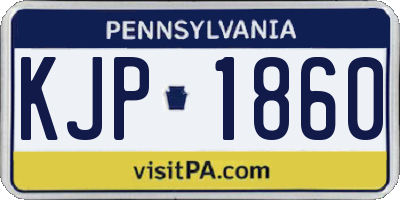 PA license plate KJP1860