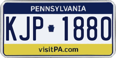 PA license plate KJP1880