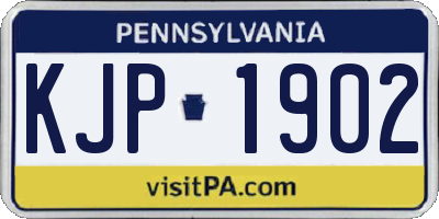 PA license plate KJP1902