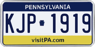 PA license plate KJP1919