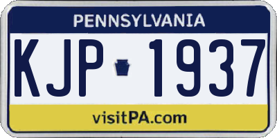 PA license plate KJP1937