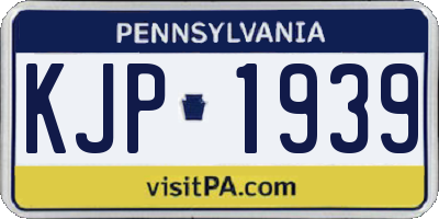 PA license plate KJP1939