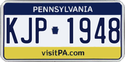 PA license plate KJP1948