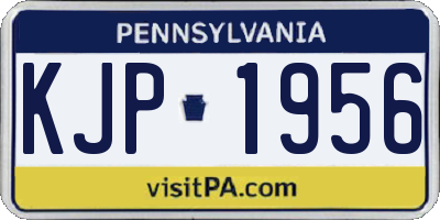 PA license plate KJP1956
