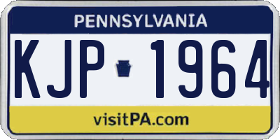 PA license plate KJP1964