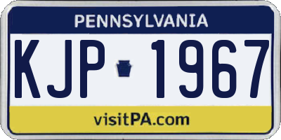 PA license plate KJP1967