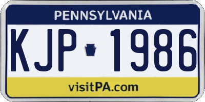 PA license plate KJP1986