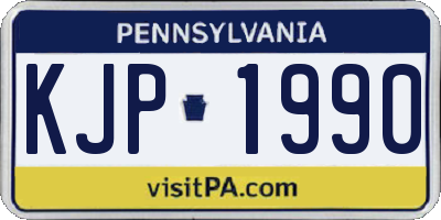 PA license plate KJP1990