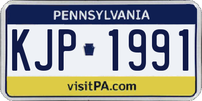 PA license plate KJP1991