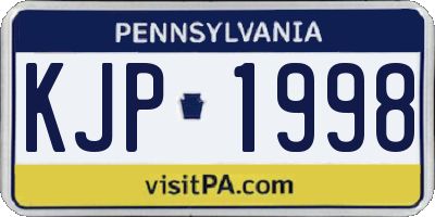 PA license plate KJP1998