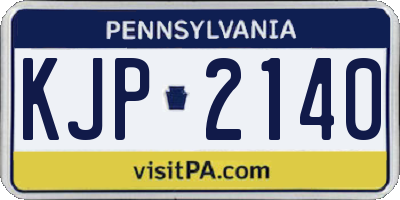 PA license plate KJP2140
