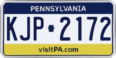 PA license plate KJP2172