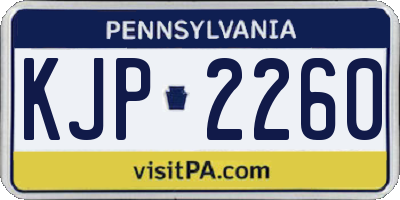 PA license plate KJP2260