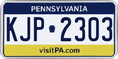 PA license plate KJP2303