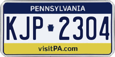 PA license plate KJP2304