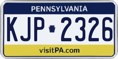 PA license plate KJP2326
