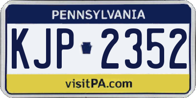PA license plate KJP2352