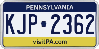 PA license plate KJP2362