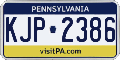 PA license plate KJP2386