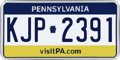 PA license plate KJP2391