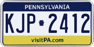 PA license plate KJP2412