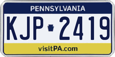 PA license plate KJP2419