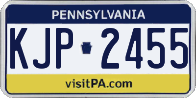 PA license plate KJP2455