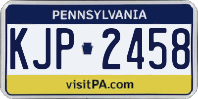 PA license plate KJP2458