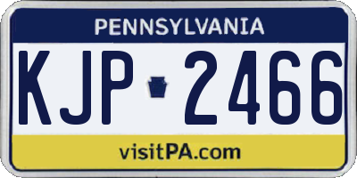 PA license plate KJP2466