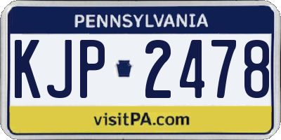 PA license plate KJP2478