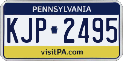 PA license plate KJP2495