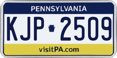 PA license plate KJP2509