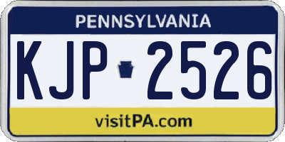 PA license plate KJP2526