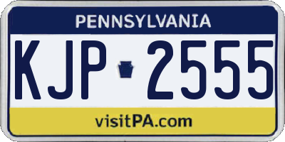 PA license plate KJP2555