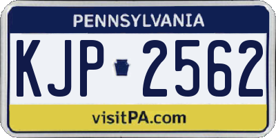 PA license plate KJP2562