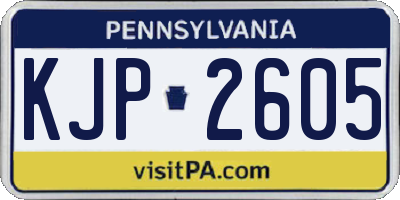 PA license plate KJP2605