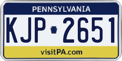 PA license plate KJP2651