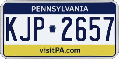 PA license plate KJP2657