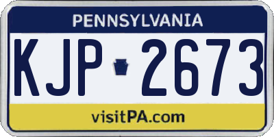 PA license plate KJP2673