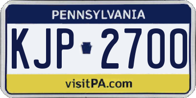 PA license plate KJP2700