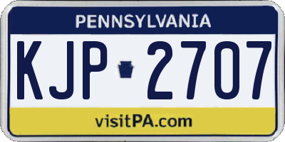 PA license plate KJP2707