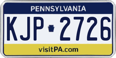 PA license plate KJP2726
