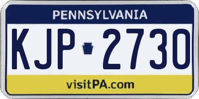 PA license plate KJP2730